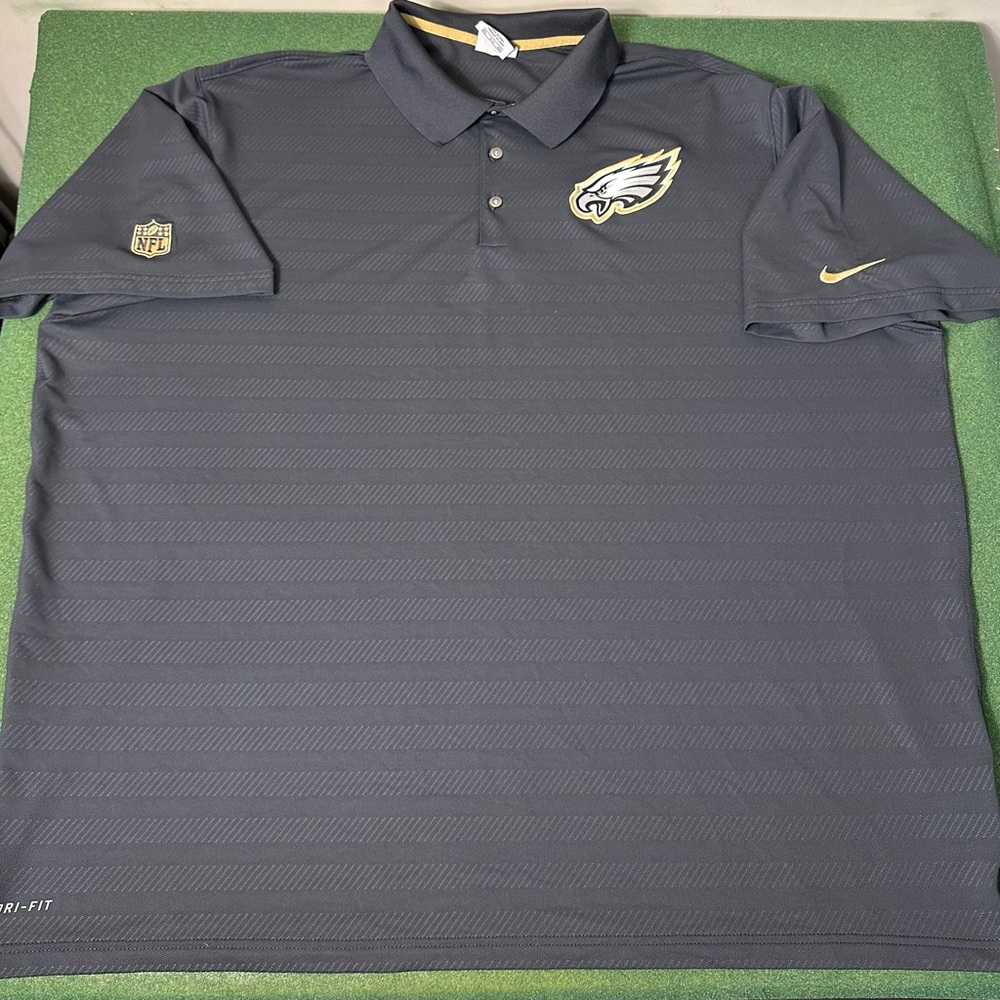 Philadelphia Eagles Nike Dri Fit NFL On-Field Polo Button Shirt • Men’s 4XL